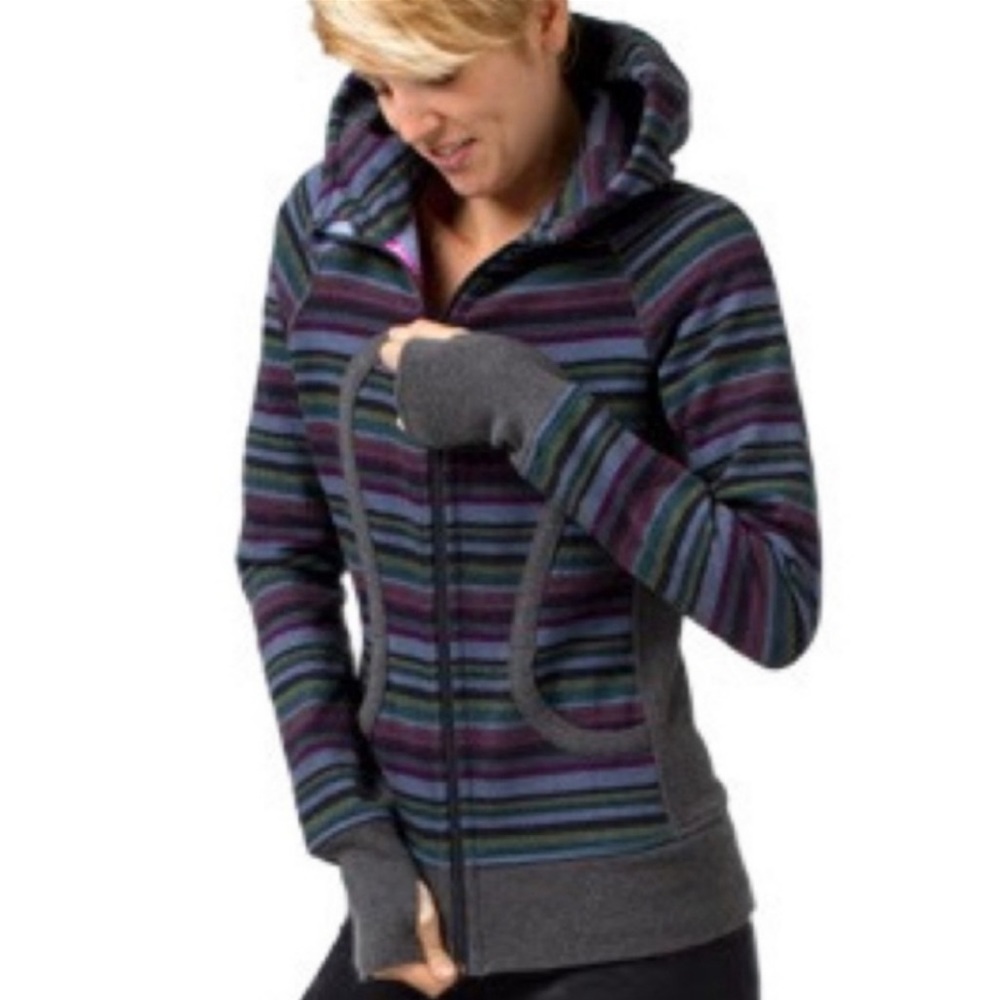 lululemon athletica Striped Hoodie - Purple and Gray